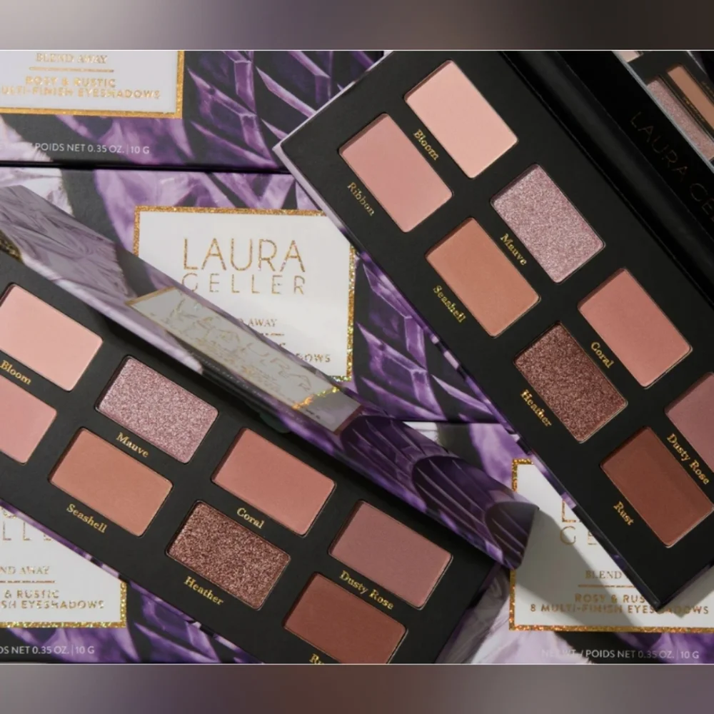 LAURA GELLER Blend Away Rosy & Rustic 8 Multi-Finish Eyeshadows, 0.35g/0.35oz